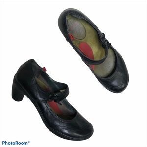 Camper Peu Nara Mary Jane Black Strap Heels